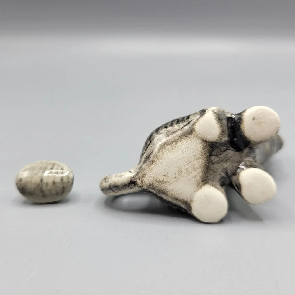 Miniature Ceramic Elephant Figurine With Lid Home Shelf Decor 2.25